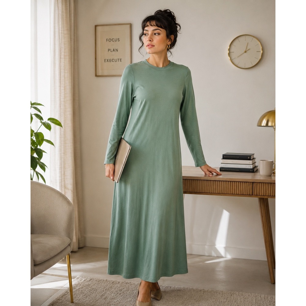 New Veiled Womans XL Melissa Maxie Dress Maxie Green Bamboo Modest NWT
